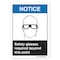 Signmission ANSI Sign, Glasses Required Beyond This Point, 10in X 7in Rigid Plastic, 7" H, 10" W, Landscape OS-NS-P-710-L-19936 - alternate 1